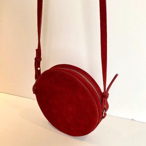 SUEDE ROUND CROSSBODY BAG